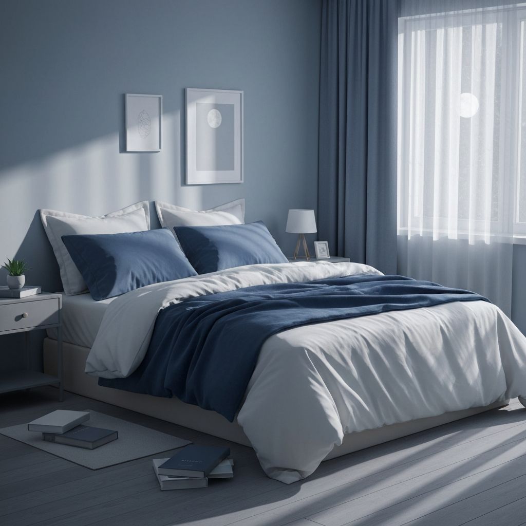 Serene bedroom with moonlight